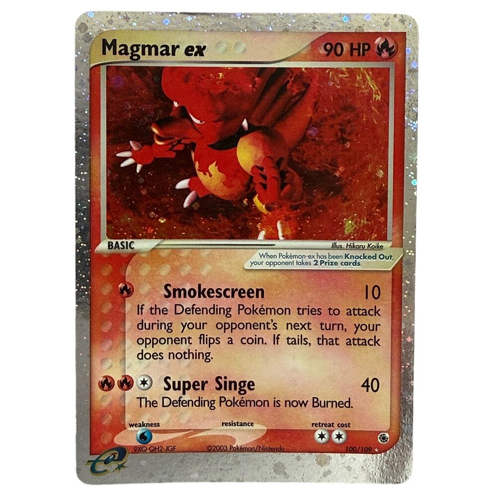 Pokémon TCG Magmar ex 100/109 Ruby & Sapphire 2003 E-Reader Holo Foil Rare MP